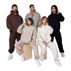 Survêtement à capuche personnalisé pour hommes, ensemble deux pièces de haute qualité, pullover simple, sweat-shirt surdimensionné en coton polaire 100% - Product Image 6