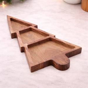 Plateau de service rectangulaire en bois d'acacia avec porte-gobelet, gravure personnalisée, écologique et durable, design moderne - Product Image 6