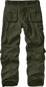 Pantalon de travail cargo vert pour homme avec plusieurs poches et ceinture incluse - Product Image 5