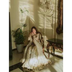 ZSR Designer Ropa india y pakistaní Elegante bordado Beige Party Wear Suit Set Talla M - Product Image 6