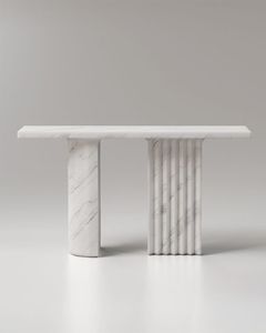 Latest Grey Marble Console <b>Table</b> Full Stone Frame Luxury Entryway Sofa <b>Table</b> For Home Hotel Lobby Interior Decor Wholesale Stock - Product Image 2