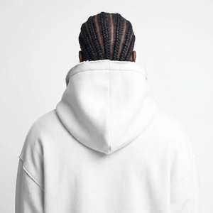 Sweat-shirt à capuche blanc pour homme Moto End Corporation, coupe classique, en molleton de coton, décontracté, pour l'automne, avec poche, tricoté - Product Image 5