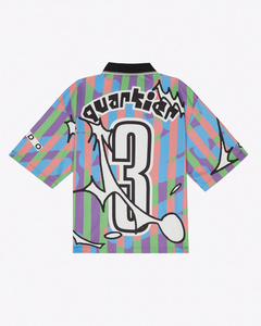 T-shirt de sport streetwear multicolore à motif graphique abstrait, design artistique, vente en gros OEM - Product Image 3