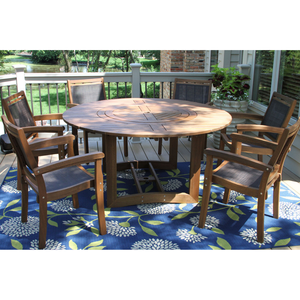 Round Contemporary Coffe <b>Table</b> Made of Solid Teak Wood High Quality <b>Brown</b> Finish Durable & UV-Resistant for Indoor/Outdoor Use - Product Image 2