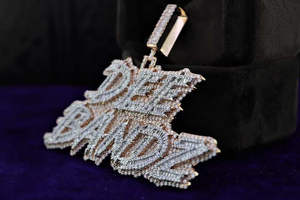 Collier Pendentif Prénom Personnalisé Diamant Givré Style Hip Hop Luxe Baguette Cubaine Bijou Bling Personnalisé Cadeau - Product Image 3