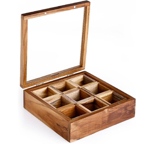 Kitchen Organizer Wooden Spice <b>Box</b> Dust Resistant <b>Herb</b> Storage Container Custom Logo Wood Spice <b>Box</b> - Product Image 1