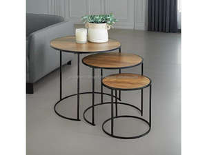 Mesa de Centro de Metal de Primera Calidad con Tapa de Madera |   Mesa de Centro Industrial |   Mesa de Centro Moderna para Sala de Estar - Product Image 5