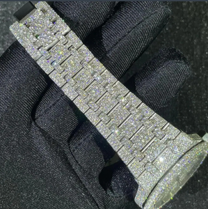 Reloj Mecánico Cuadrado de Lujo para Hombre y Mujer, con Moissanita, Estilo Antiguo, VVS, Analógico, de Acero Inoxidable y Cristal, Proveedor Directo de la India - Product Image 4