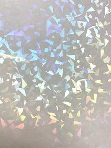 High Gloss Broken Glass Effect Holographic Film Self Adhesive Iridescent Vinyl <b>Roll</b> for Gift Wrapping Crafts Scrapbooking Decor - Product Image 2