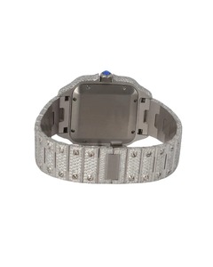 Reloj de Lujo para Hombre, Estilo Hip Hop, con Incrustaciones de Diamantes, Caja Cuadrada, Movimiento VVS Moissanite, Esfera Roja Simple, Diamantes Personalizados - Product Image 3