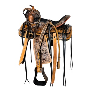 Premium Handcrafted Western Leather Saddle Genuine Cowhide Cowboy Horse Saddle for Trail Riding Ranch Work and <b>Equestrian</b> Sport - Product Image 3