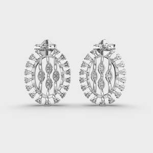 <b>Solid</b> 925 Sterling <b>Silver</b> Rhodium Brilliant Cut Diamond Stud <b>Earrings</b> | Classic Halo Design | IGI Certified Anniversary Gift - Product Image 4