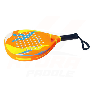 Raqueta de Pádel Hydra Paddle con Forma de Lágrima, Diseño Gráfico Naranja y Azul, Empuñadura Negra - Product Image 2