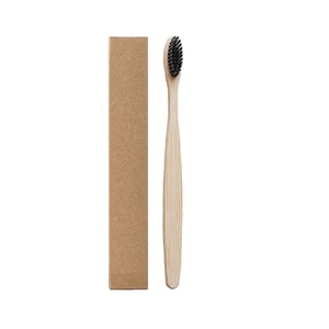 Brosse à dents en bois biodégradable super douce pour adultes Charbon de bambou naturel avec poils souples Boîte à usage domestique emballée pour le voyage - Product Image 1