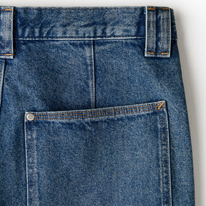 Shorts cargo en jean pour homme, taille mi-haute, délavage clair, en coton, style décontracté d'été avec poches, tissu tissé avec surpiqûres - Product Image 6