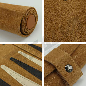 Nouvel ensemble de jeu de backgammon de luxe portable, personnalisé, fait main, en cuir PU souple, enroulable, pour les voyages - Product Image 2