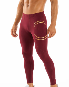 Pantalon de sport moulant en polyester pour homme avec logo personnalisé, séchage rapide, respirant, pour la gym, l'entraînement et la course à pied - Product Image 6