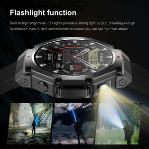 Montre connectée TR3MAX avec lampe torche, écran TFT de 1,53 pouce, étanche IP67, GPS, moniteur de fréquence cardiaque, lampe torche pour les aventures en plein air - Product Image 3