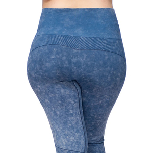 Leggings de yoga taille haute sans couture respirants et antibactériens en coton/bambou pour femme avec effet froncé aux fesses, grandes tailles - Product Image 4