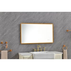 Specchio da Bagno LED Retroilluminato 42x24 Pollici, Montaggio a Parete, Cornice in Metallo con Pulsante Touch Intelligente, Funzione Antiappannamento e Memoria - Product Image 5