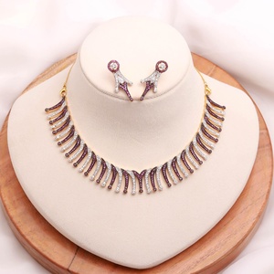 Juego de Joyería de Diseño con Baño de Oro de 22K, Forma Redonda, Estilo Diamante CZ, para Bodas, Fiestas y Eventos Festivos - Product Image 2