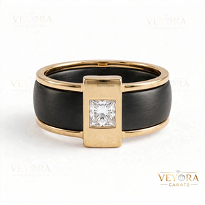 Splendid Anillo de Plata de Ley 925 con Incrustaciones de Moissanita de Corte Princesa en Barra para Decoración de Anillo Oura de Lujo - Product Image 4