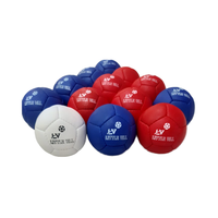 LITTLE VILL INDUSTRIES Ensemble de boules de boccia en cuir synthétique cousues à la main de haute qualité, kit d'arbitre complet, 1 sac de transport, 6 boules rouges/bleues