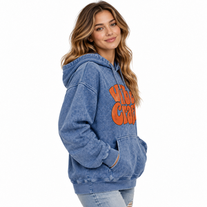 2027 New Arrival <b>Women</b> Acid Wash <b>Hoodies</b> Custom Design Low Price Breathable <b>Long</b> Sleeve Vintage Oversized Pullover Hoodie Styles - Product Image 3