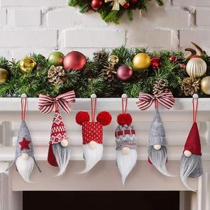 D-FantiX Set di 6 Gnomi Tomte Svedesi Fatti a Mano, Ornamenti Natalizi, Palline Decorative in Peluche e Decorazioni per Albero, Tesoro di Natale - Product Image 2