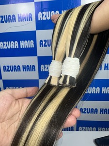 Venta al por mayor de fábrica Extensiones de cabello humano virgen crudo de doble dibujado Estilo de piano a granel con ondas afro rizadas Vietnamita - Product Image 5