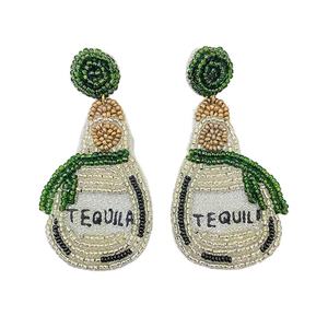 เครื่องประดับแฟชั่นทำมือดูทันสมัยต่างหูแก้วไวน์เตกีล่าลูกปัดปักด้วยมือออกแบบสำหรับผู้หญิงและเด็กผู้หญิง - Product Image 1