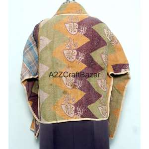 Veste à col roulé boutonnée en coton 100% pur, écologique, respirante, à séchage rapide, réversible, tricotée, vintage, faite à la main, pour femmes, printemps - Product Image 5