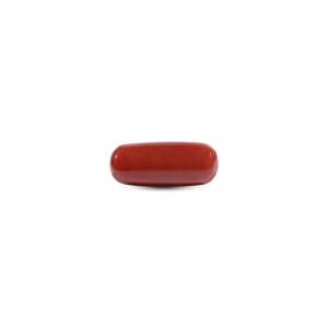 High Quality 7.35 Carat Synthetic Red Coral Oval Cabochon Loose Gemstone for Fine Jewelry - Product Image 2
