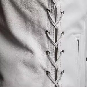 Gilet de motard en cuir véritable de qualité professionnelle, sans manches, vêtements de moto, fabrication OEM - Product Image 3