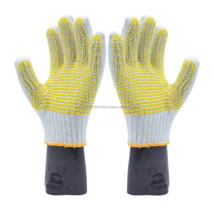 Cómodos guantes de seguridad de algodón blanco con lejía antiestático, antiimpacto, punteado antideslizante para uso máximo agrícola Industrial - Product Image 1
