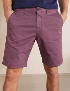 Shorts Bermuda en Coton Violet pour Homme, Taille Mi-Haute, Fermeture Boutonnée, Couleur Unie, Tissu Oxford Respirant, Décontracté - Product Image 1