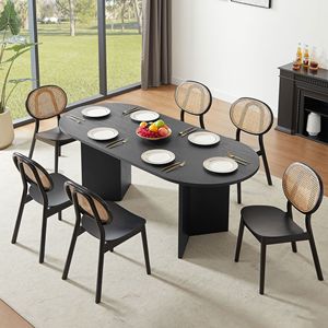 <b>Small</b> Space Wood Dining <b>Table</b> with Black Desk Top <b>for</b> <b>Kitchen</b> Use - Product Image 6