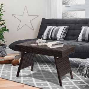 Tavolino Pieghevole in Rattan PE per Patio, Giardino e Arredamento da Esterno - Product Image 5