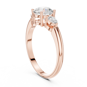 Rose Gold Round Cut Three Stone Diamond Engagement <b>Ring</b> for Women Classic Solitaire Promise Wedding <b>Ring</b> - Product Image 4