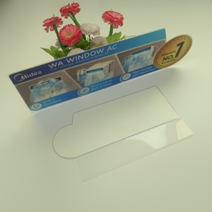 Support de présentation personnalisé en PVC transparent, porte-cartes en plastique transparent, présentoir de prix publicitaire pour comptoir, pour magasin de détail - Product Image 1