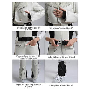 Traje de Esquí de Una Pieza para Mujer, Mono de Snowboard con Cuello de Piel Sintética, Ajuste Delgado, Impermeable, Cortavientos y Aislado para Invierno - Product Image 5