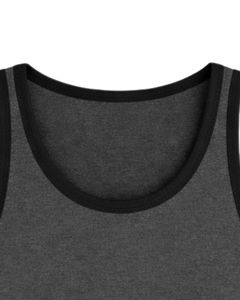 Custom Light Green White Contrast Trim <b>Men</b> Tank Top Sleeveless Cotton Vest Casual Summer Gym Workout Fitness Solid Color <b>Singlet</b> - Product Image 5