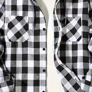 Best Selling Men's Button Up Plaid <b>Flannel</b> <b>Jacket</b> Plus Size Breathable Dyed Printed <b>Flannel</b> <b>Jacket</b> For Autumn And Winter - Product Image 3