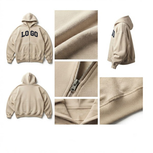 Men Oversized <b>Zip</b> Up Hoodie Full <b>Zip</b> <b>Hooded</b> Jacket Custom Logo Letter Print Casual Style Custom GSM - Product Image 6