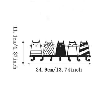 CIFbuy Appendiabiti da Parete Moderno con 7 Ganci, Elemento Decorativo a Forma di Gatto, Alta Qualità per Abbigliamento e Borse - Product Image 4
