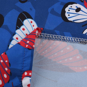 Fashion Blue Red White Graphic Butterfly <b>Nursing</b> Scrub Top Asymmetrical Neckline Healthcare Uniform for Doctors & Dental Clinics - Product Image 3