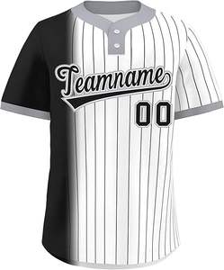 Maillots de baseball personnalisés 100 % polyester de haute qualité pour adultes unisexes, impression numérique OEM, uniformes de softball à séchage rapide avec devant uni - Product Image 4