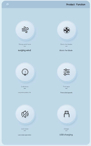 พัดลมมือถือ GongTian F95E แบบไร้ใบพัด มอเตอร์ไร้แปรงถ่าน ใช้พลังงานแบตเตอรี่ สำหรับใช้งานกลางแจ้ง ควบคุมด้วยปุ่ม รูปทรงนาฬิกา ทำจากพลาสติก - Product Image 2