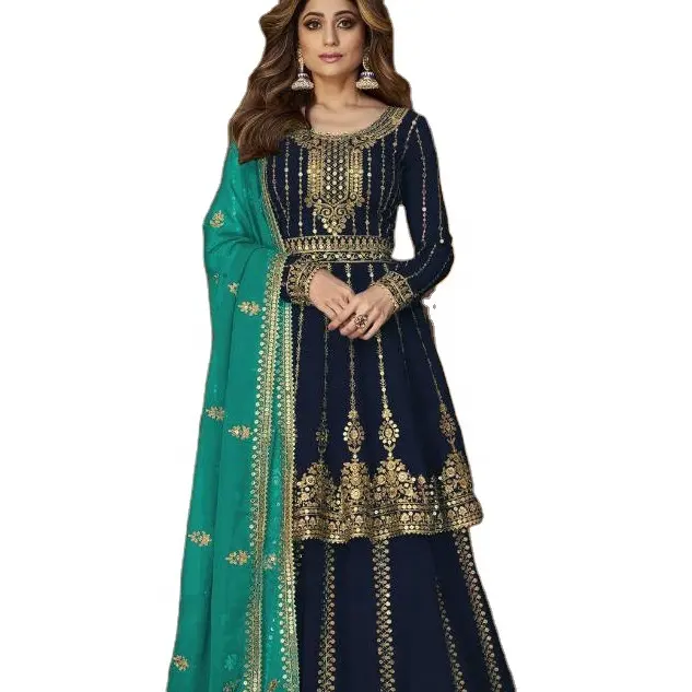 Eleganz indischer Baumwoll stoff pakistani sche und indische regelmäßige Kleidung Salwar Kameez Frauen und Damen Großhandel Materialien