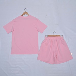 Ensemble T-shirt à manches courtes et short large taille haute pour femme, qualité supérieure, personnalisé, avec diamants cousus, coupe ample, vente en gros - Product Image 6